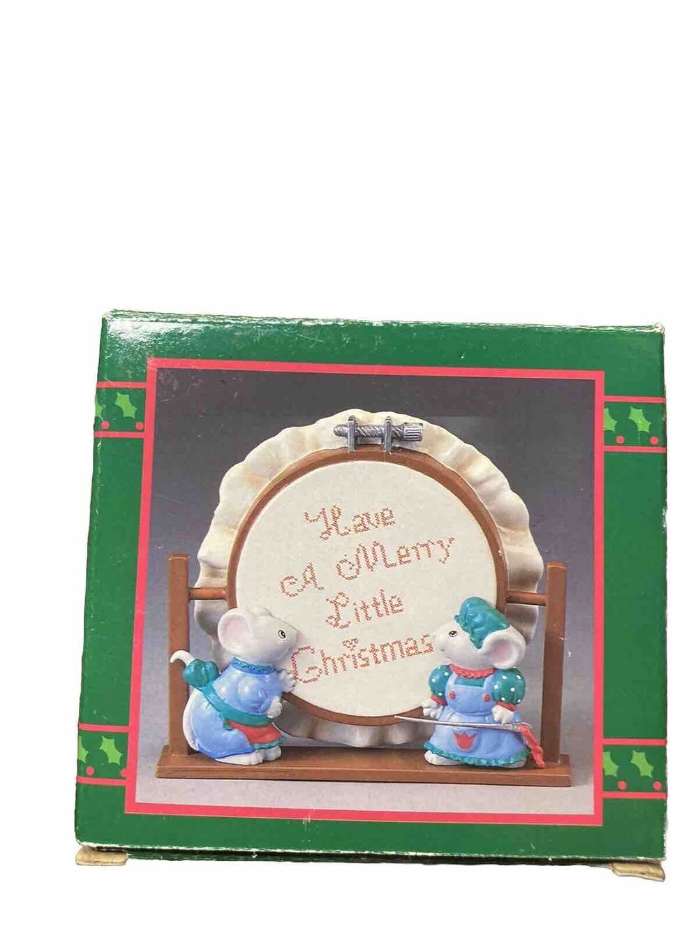 Have A Merry Little Christmas Mice Embroidery Hoop Needle Point Night Light